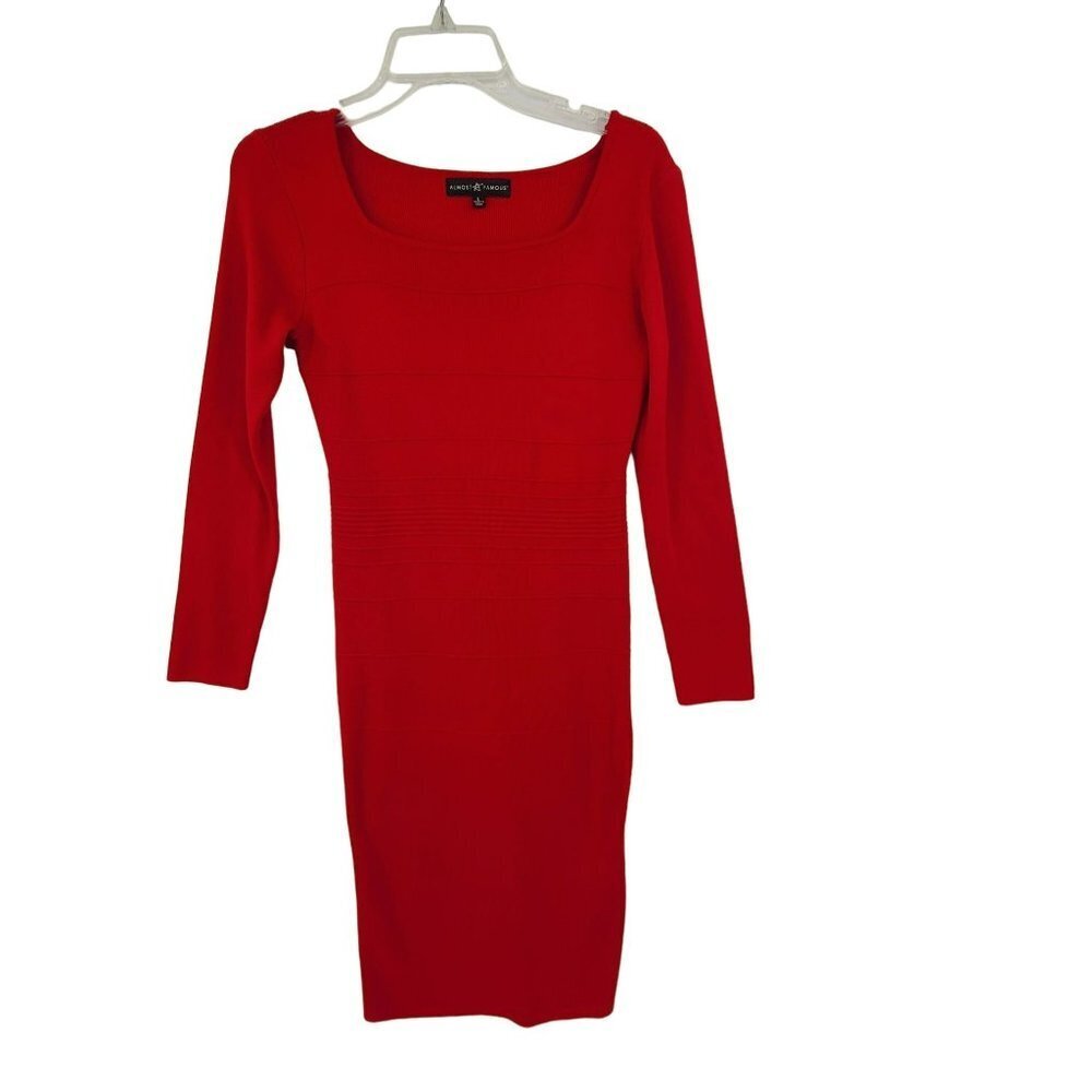 202.  Almost Famous Women's Long Sleeve Dress Red Size L